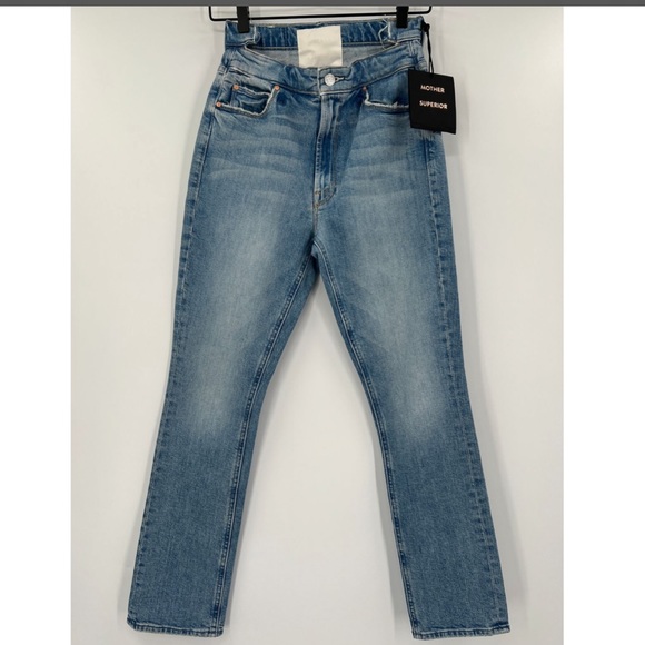Mother Superior Denim Straight Leg Jean High Rise I Confess The Dazzler Shift 27 - Picture 2 of 9